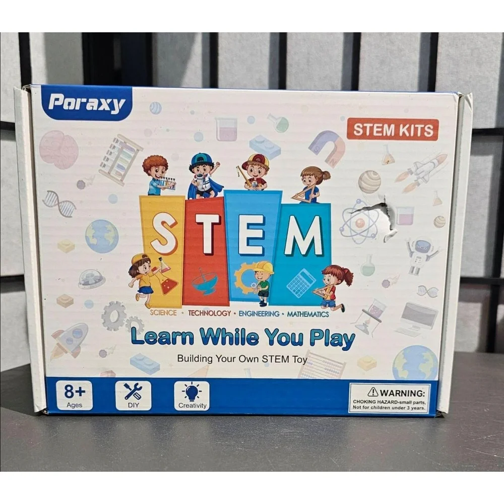 PORAXY STEM Kit Kids Ages 8-12 Multicolor DIY Educational Building Learning Toys